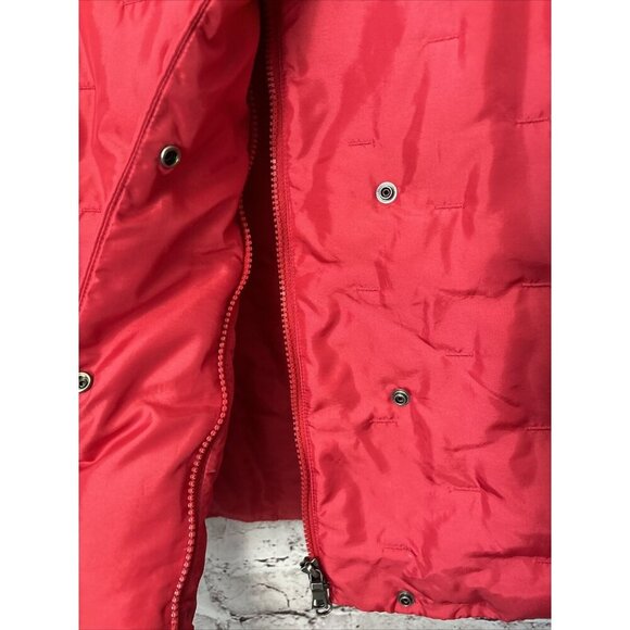 Talbots Red Puffer Goose Down Vest Womens S Zip Snap - Picture 2 of 5